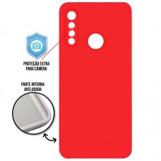 Capa para Motorola Moto G8 Play e Moto One Macro - Case Silicone Cover Protector Vermelha